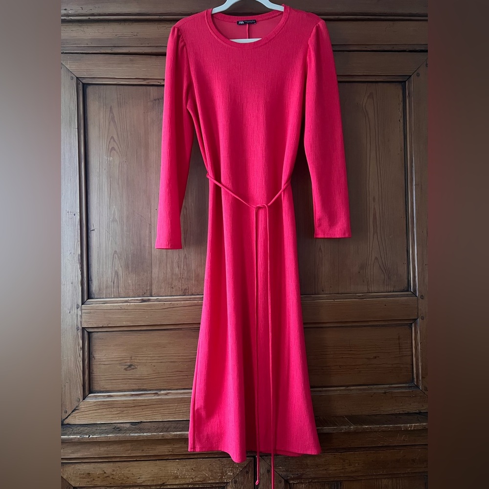 Red ZARA midi dress